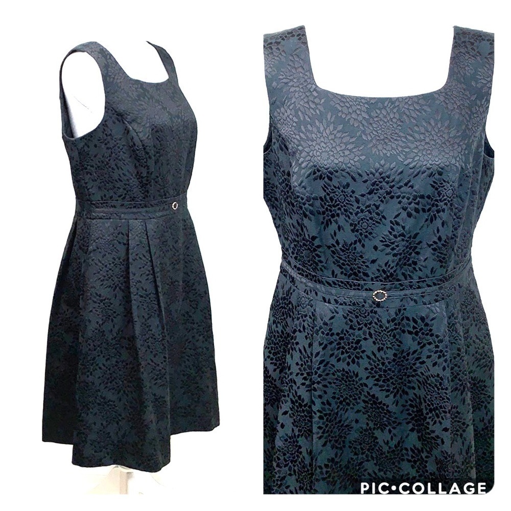 Ellen Tracey matelasse fit flare sheath dress EUC